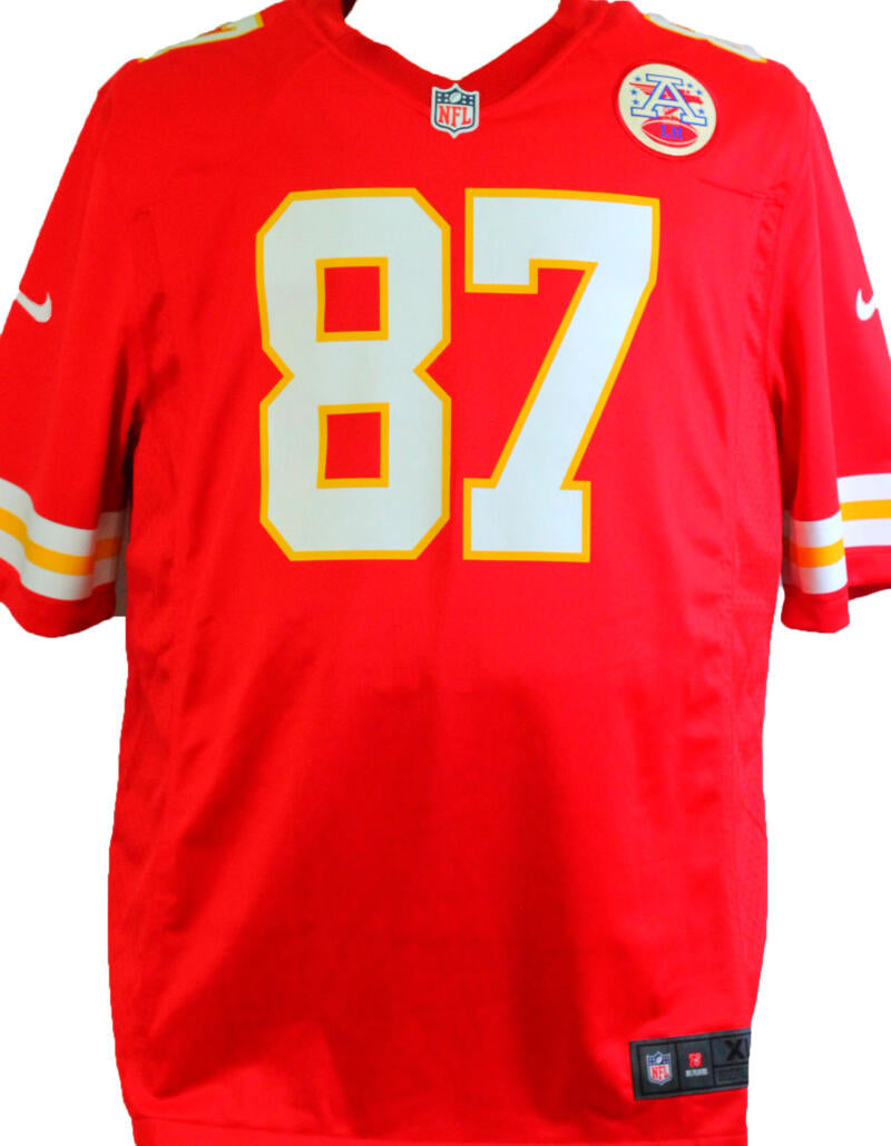 Travis Kelce Signed KC Chiefs Red Nike Authentic Jersey w/ SBC- Beckett W  *Black