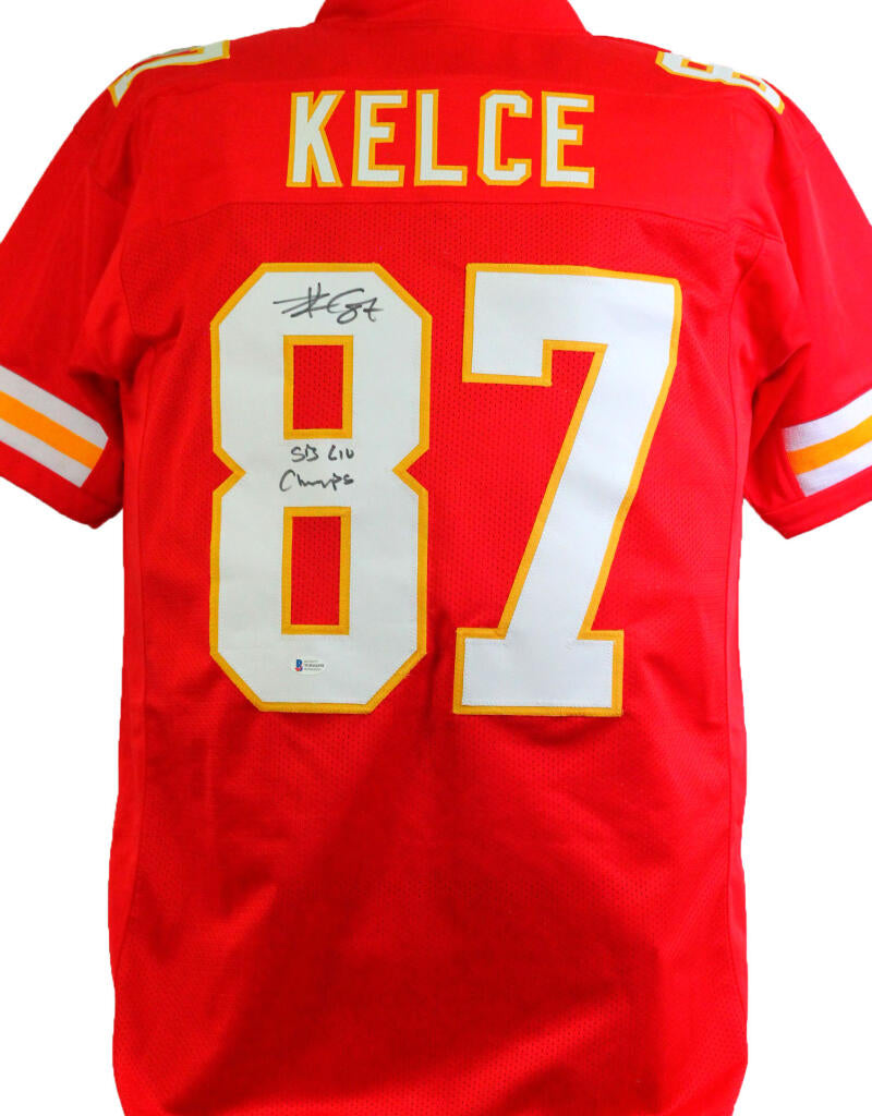 Travis Kelce Signed KC Chiefs Red Nike Authentic Jersey w/ SBC- Becket –  The Jersey Source