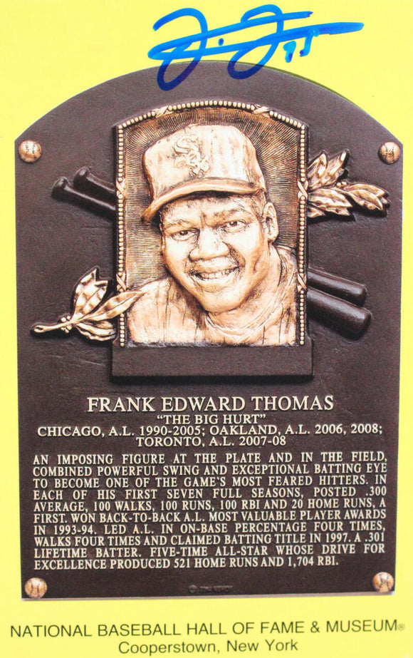 Frank Thomas Autographed National Baseball HOF Goal Line Art Card- Beckett W *Blue