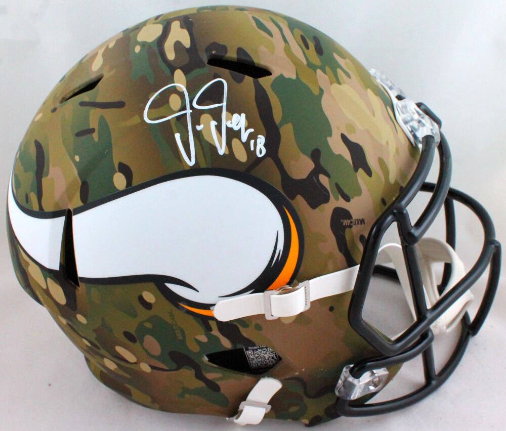 TJ Watt Autographed Pittsburgh Steelers F/S Camo Speed Helmet-Beckett – The  Jersey Source