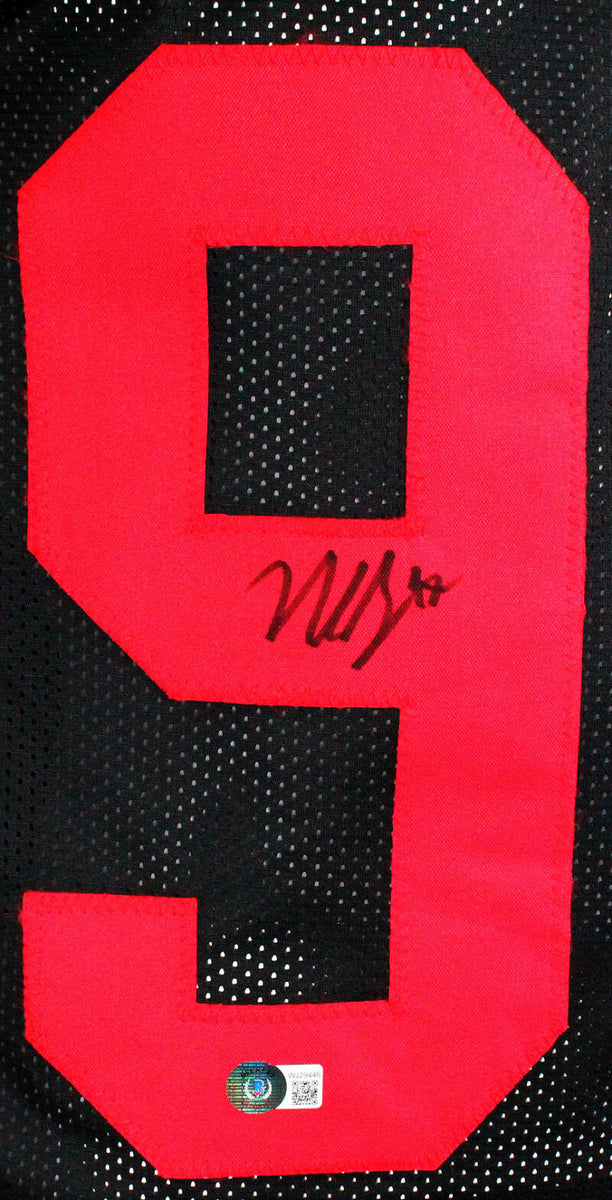 Nick Bosa Autographed Red College Style Jersey - Beckett W Auth *9 – The  Jersey Source