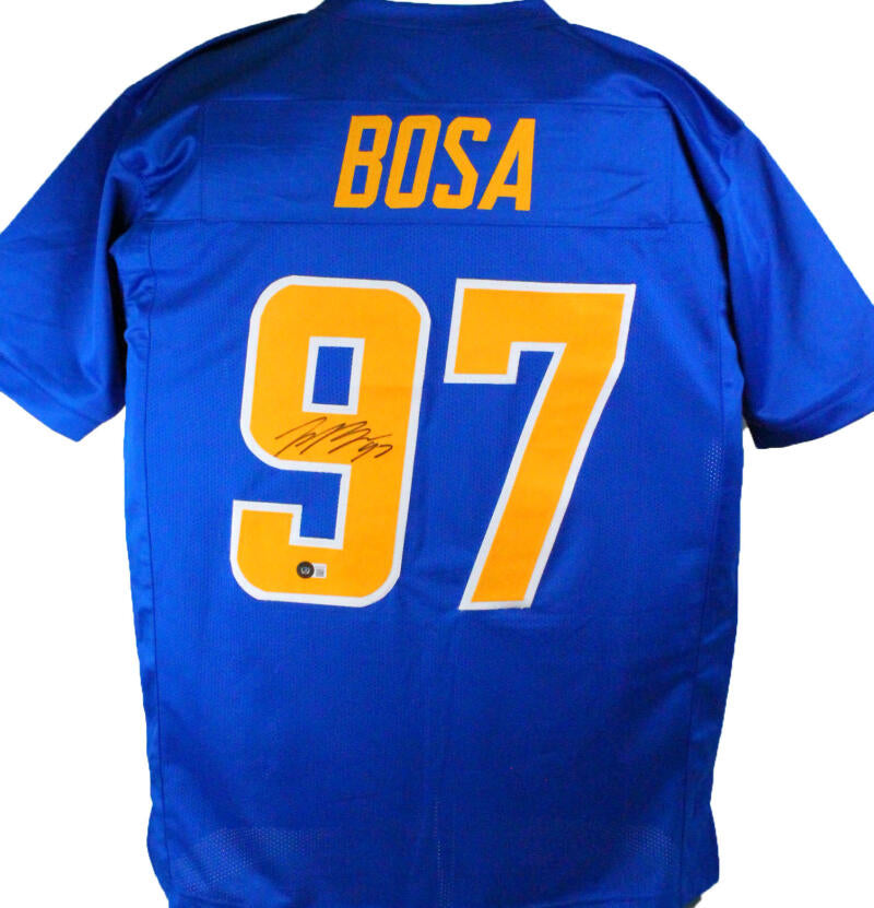 Joey Bosa Autographed Light Blue Pro Style Jersey - Beckett W Auth *9 – The  Jersey Source