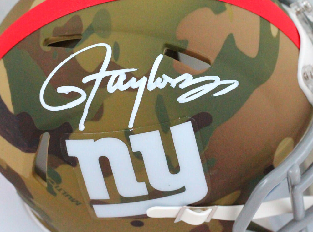 Lawrence Taylor Autographed NY Giants Camo Mini Helmet- Beckett W