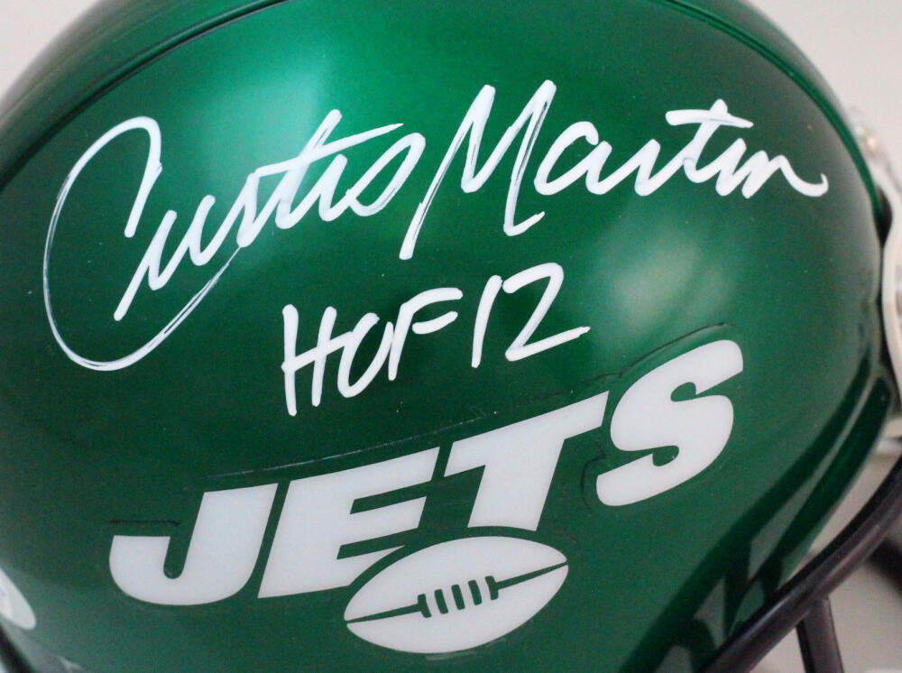 Curtis Martin Signed Jets Mini Helmet (PSA)