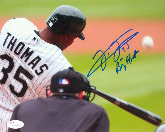 Frank Thomas Autographed White Sox Swinging Back View 8x10 Photo- JSA W *Blue