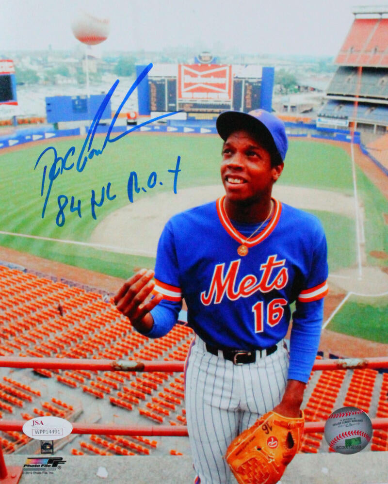 Dwight Gooden Autographed NY Mets Tossing Ball Photo w/ 84 NL ROY- JSA –  The Jersey Source