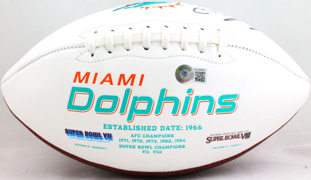 Dan Marino Autographed Miami Dolphins Logo Football- Beckett W *Black