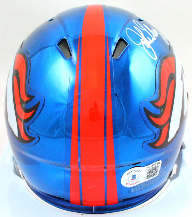 JOHN ELWAY Autographed Broncos Chromed Speed Flex Authentic Helmet