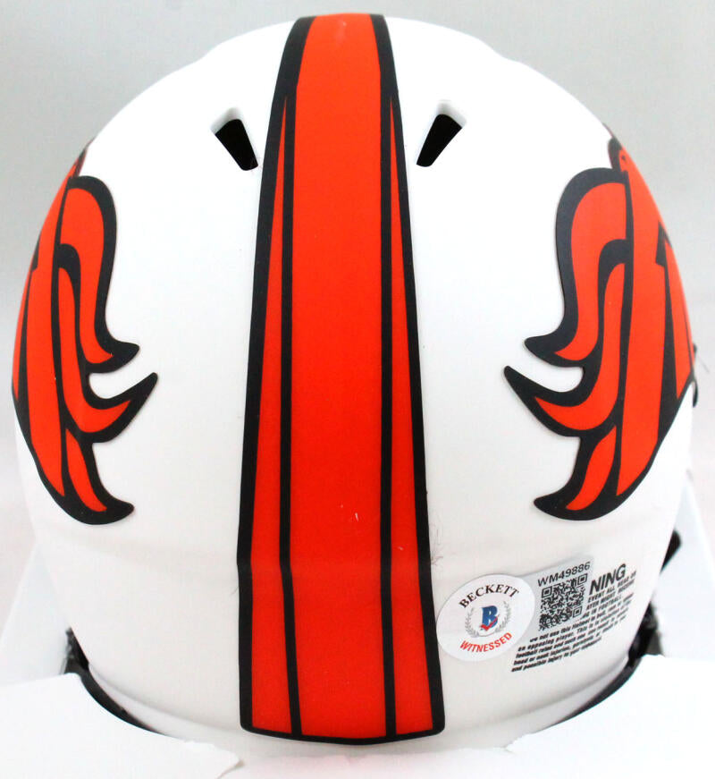 Karl Mecklenburg Autographed Denver Broncos Lunar Speed Mini Helmet- B –  The Jersey Source