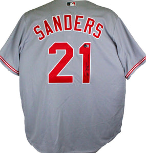 Deion Sanders Autographed Cincinnati Reds Pro Style Jersey- Beckett W *Black