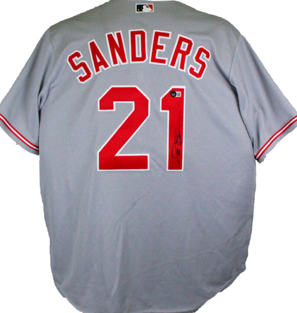 Deion Sanders Autographed Cincinnati Reds Pro Style Jersey- Beckett W *Black