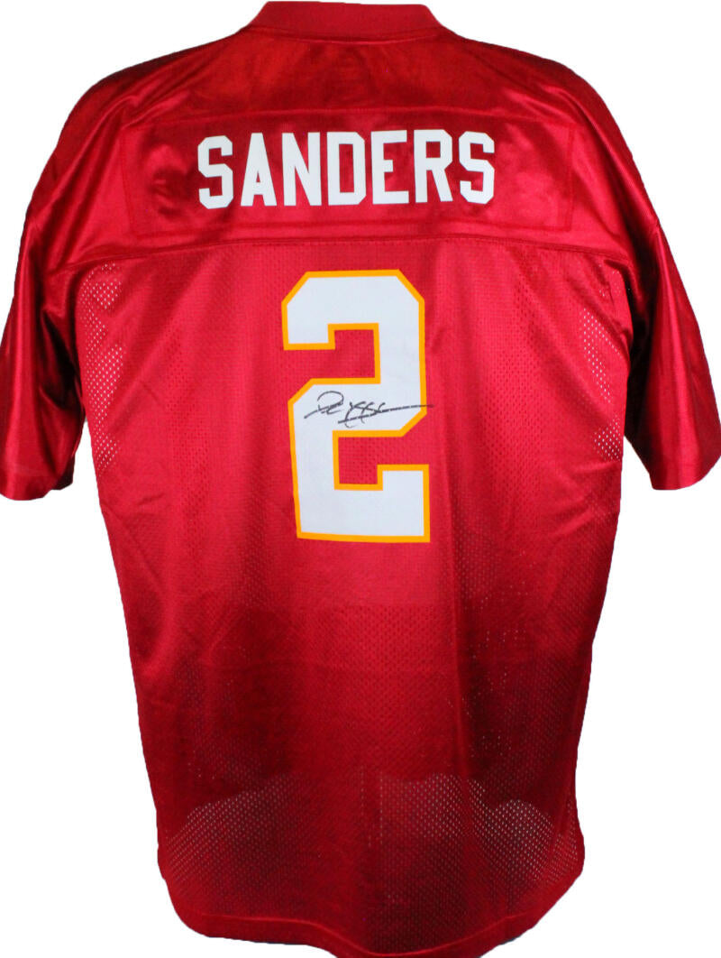 Deion Sanders Autographed Maroon Pro Style Jersey - Beckett W Auth *1