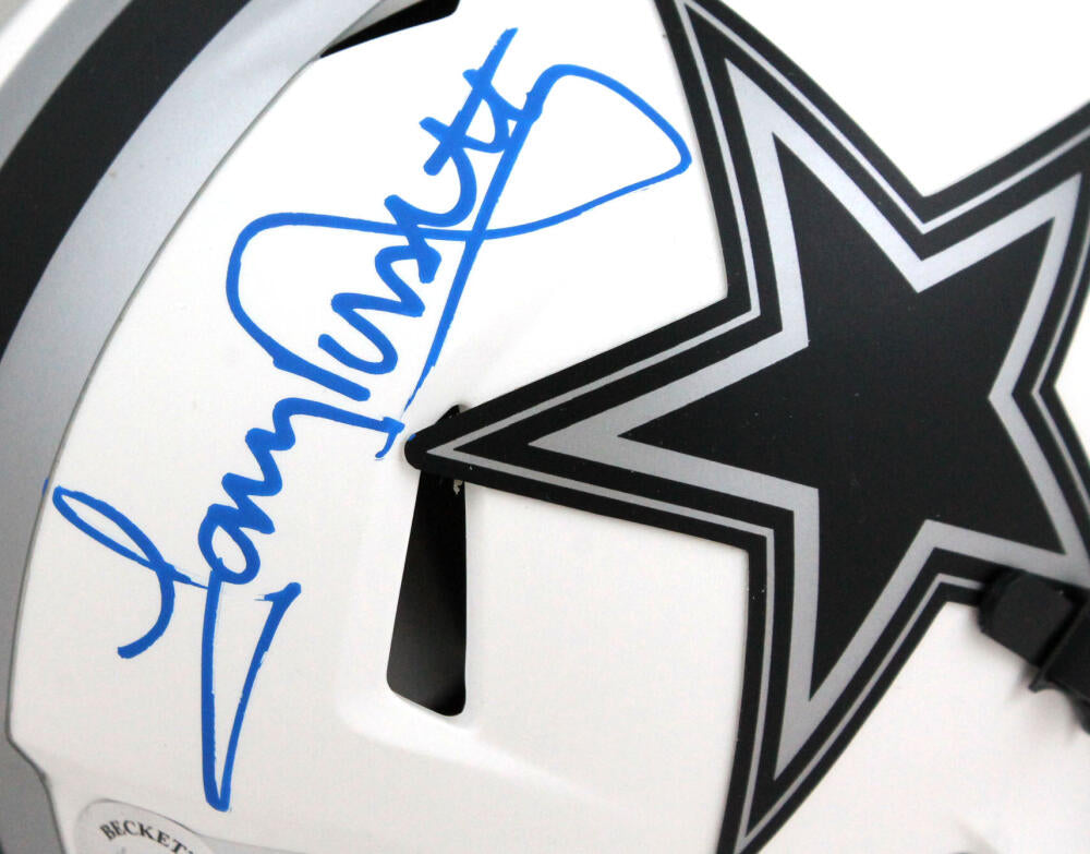 Cowboys Tony Dorsett Authentic Signed Lunar Speed Mini Helmet w/ Black Sig  BAS W