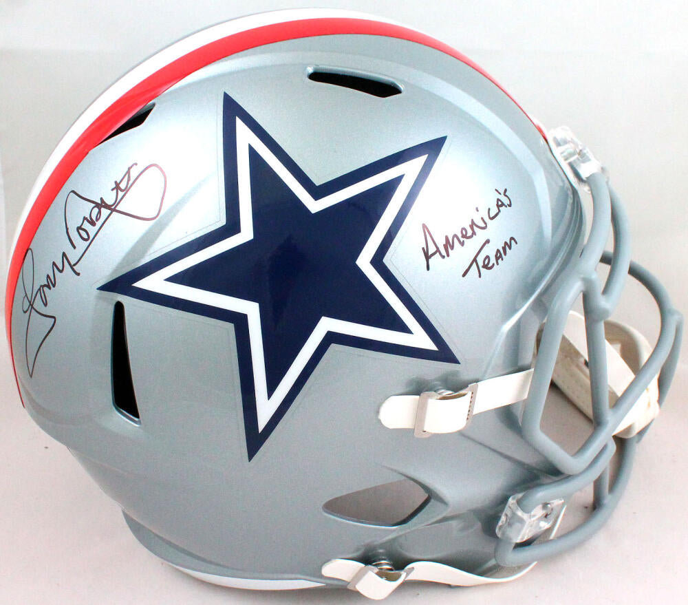 Tony Dorsett Signed Dallas Cowboys Riddell Full Size Speed Replica Helmet