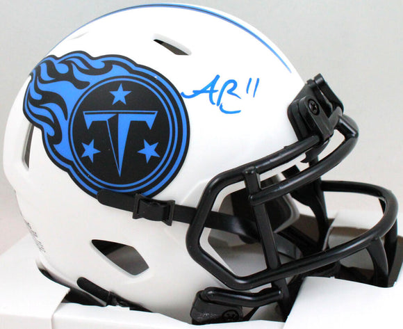 AJ Brown Signed Tennessee Titans Lunar Speed Mini Helmet- Beckett W *LT BLUE Image 1
