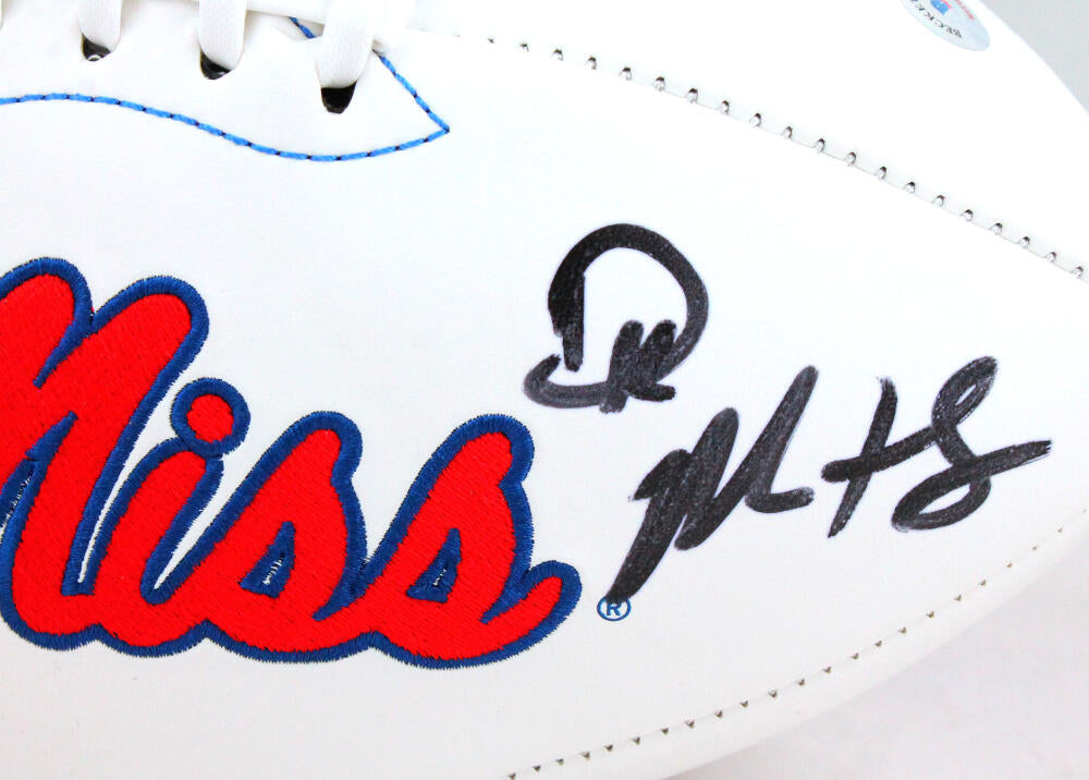 DK Metcalf/AJ Brown Autographed Ole Miss Rebels Logo Football