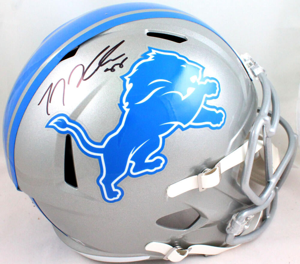 TJ Hockenson Signed Detroit Lions Speed Authentic Flash NFL Helmet