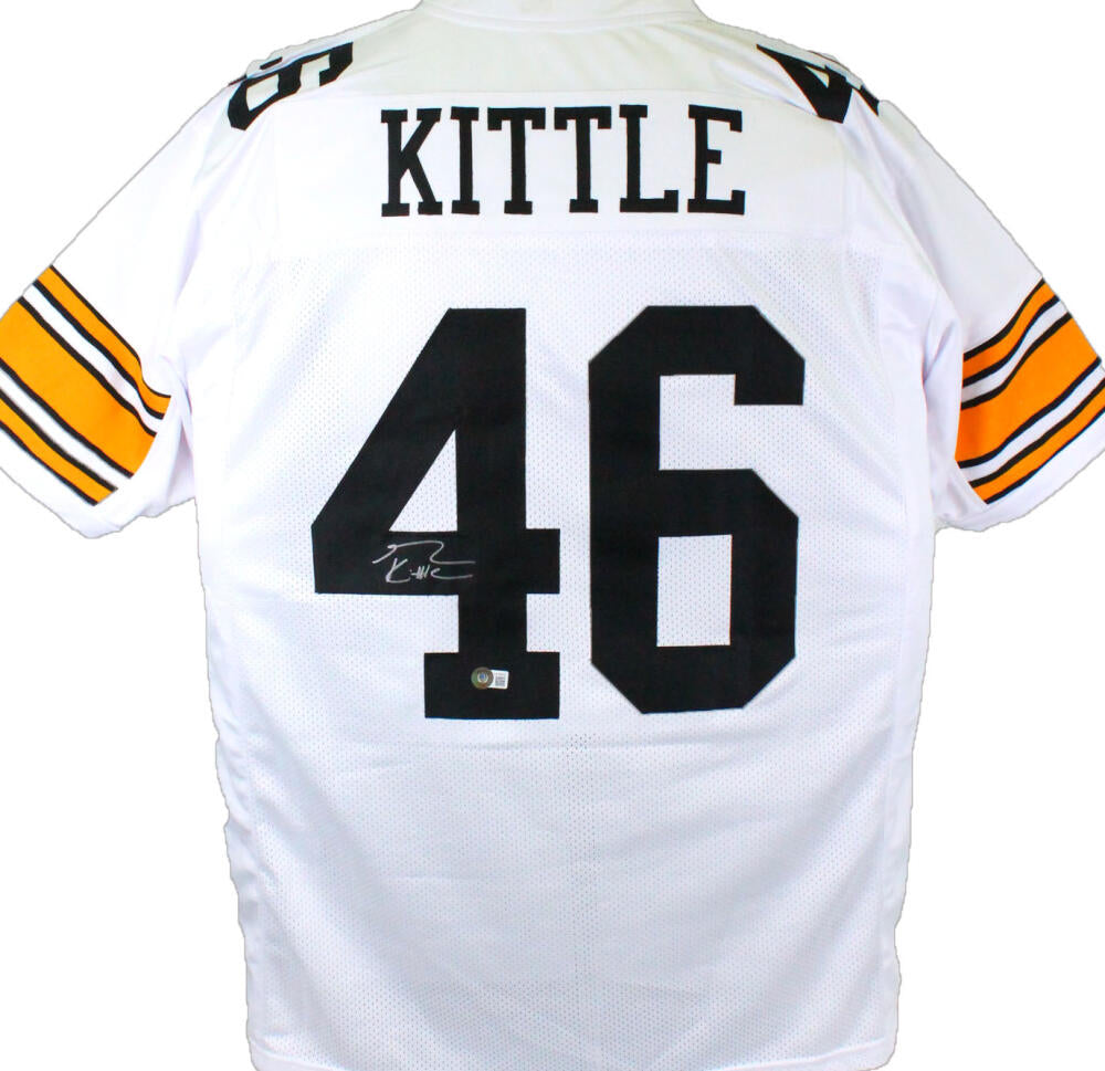 George Kittle Autographed Signed White College Style Jersey- Beckett W  Hologram Silver