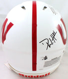 Derek/ TJ/ JJ Watt Signed Wisconsin Badgers White TB Speed Authentic Helmet w/ Insc- JSA W *Black