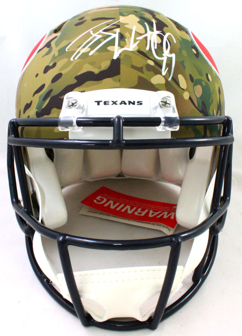 J.J. Watt Autographed Houston Texans White Helmet –