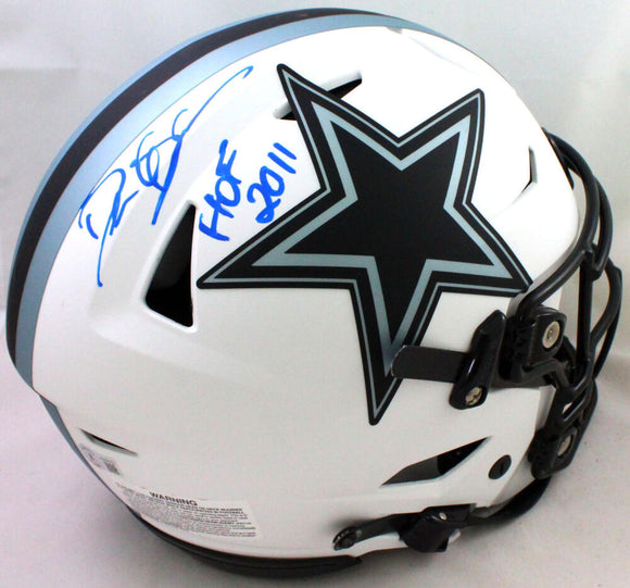Deion Sanders Autographed Dallas Cowboys Lunar SpeedFlex F/S Helmet w/HOF- Beckett W *Blue