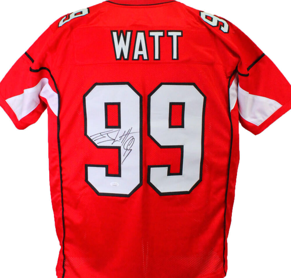 JJ Watt Autographed/Signed Pro Style Red XL Jersey Beckett