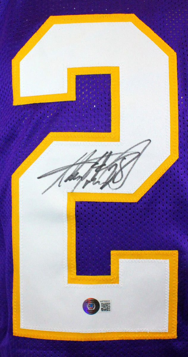 The Jersey Source Autographs Adrian Peterson Autographed White Pro Style Jersey-Beckett W Hologram *Silver