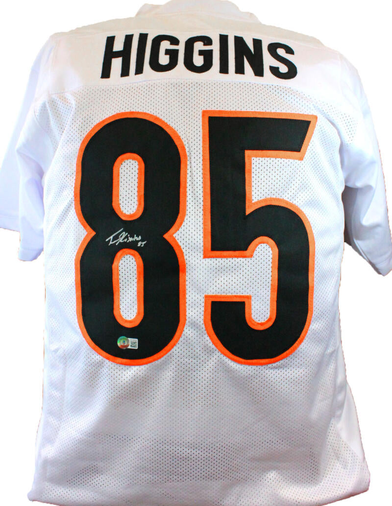 Tee Higgins Autographed White Pro Style Jersey - Beckett W Hologram Silver  at 's Sports Collectibles Store