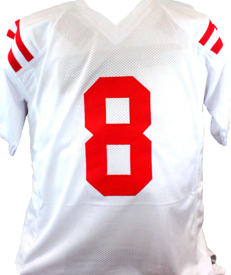 Elijah Moore Autographed Signed Red College Style Jersey - Beckett