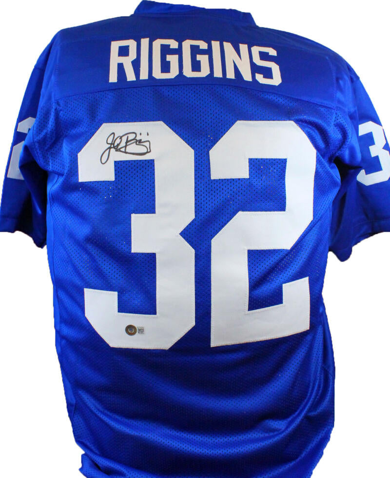 The Jersey Source John Riggins Autographed Blue College Style Jersey- Beckett W Hologram *Black