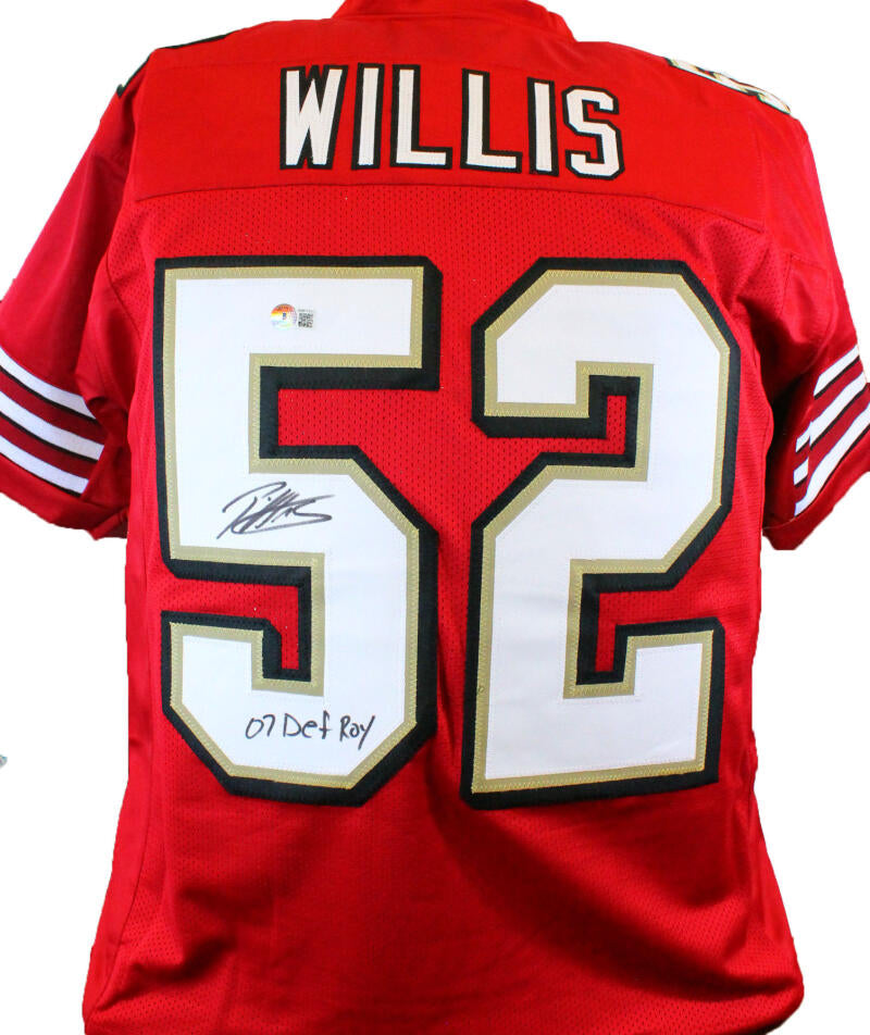 Patrick Willis Autographed Red Pro Style Jersey- Beckett W *Black