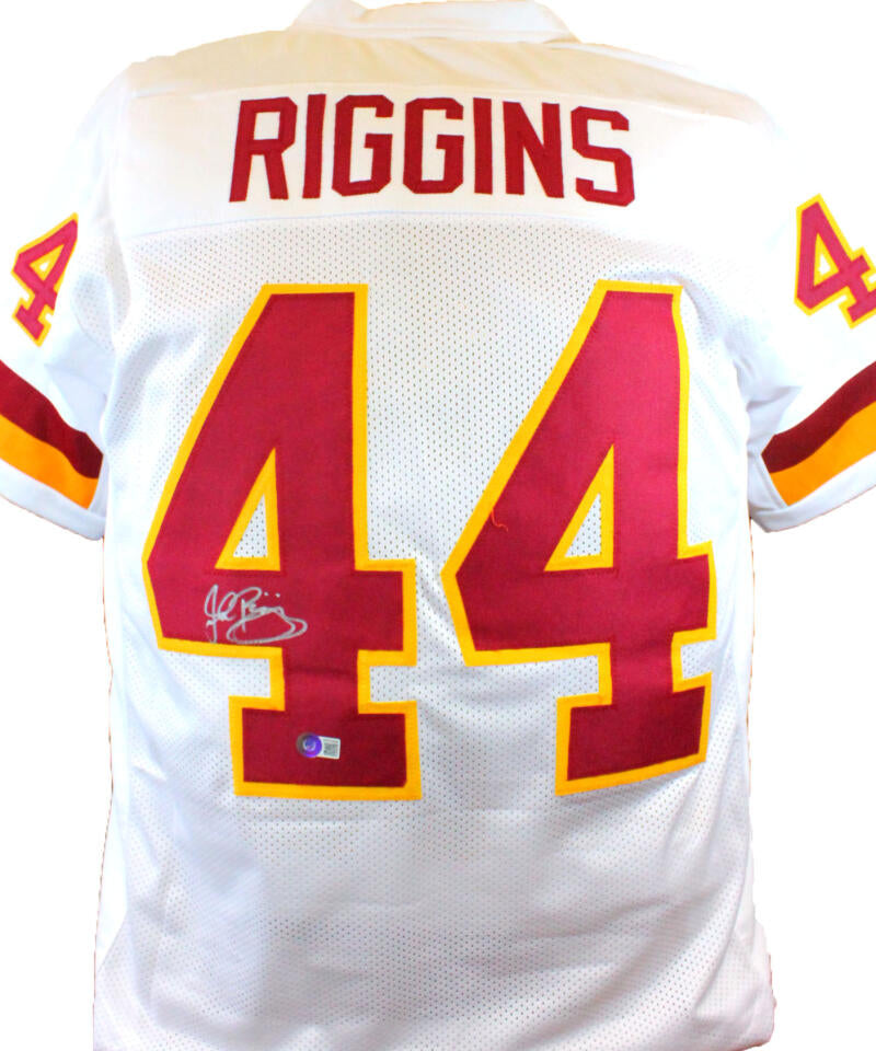 John Riggins Autographed White Pro Style Jersey- Beckett W Hologram *Silver