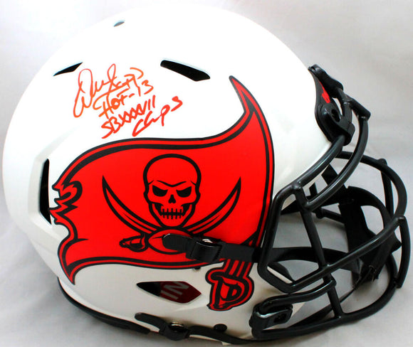Warren Sapp Autographed Tampa Bay Lunar Speed F/S Authentic Helmet w/2 Insc.- BA W Hologram *Red