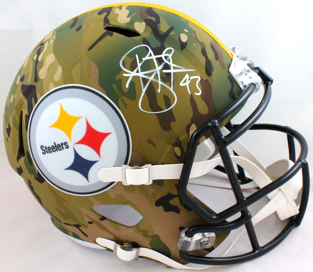 troy polamalu signed mini helmet