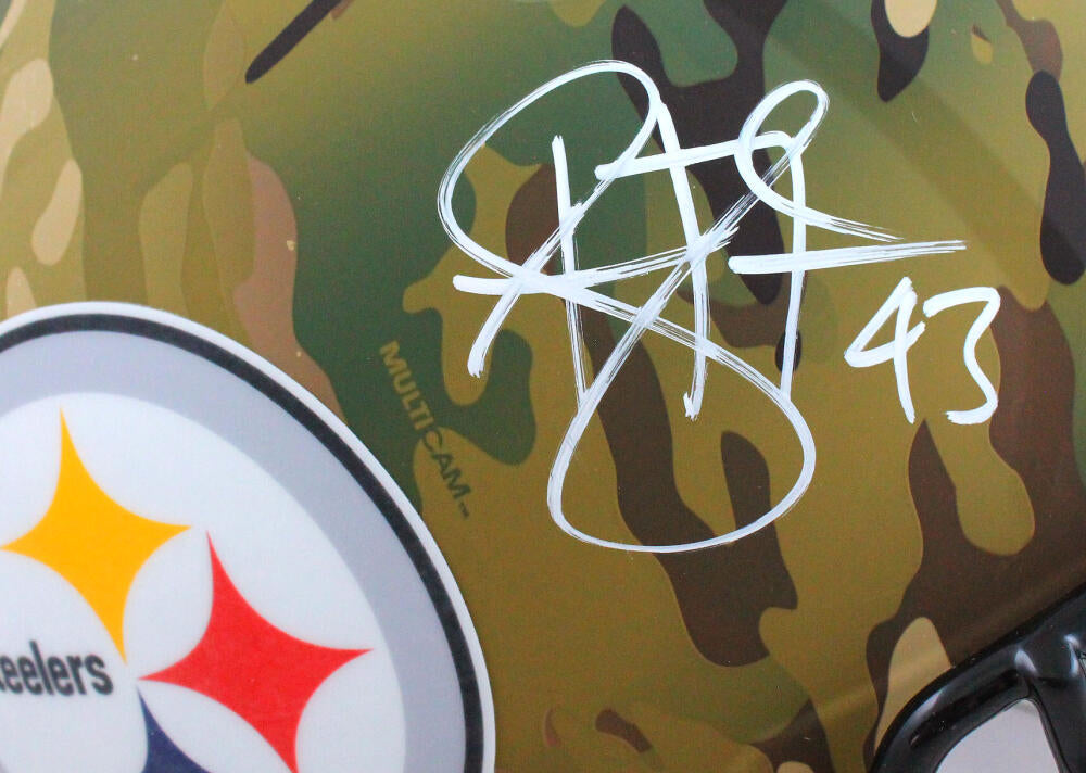 Troy Polamalu Pittsburgh Steelers Autographed Riddell Camo