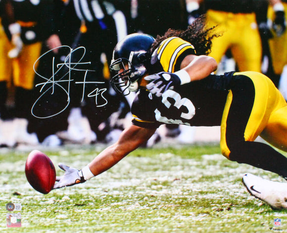 Troy Polamalu Autographed Steelers 16x20 Catch Photo-Beckett W Hologram *White