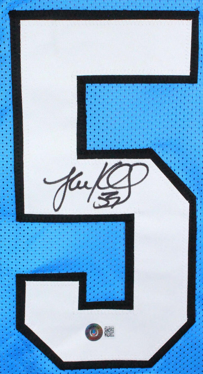 The Jersey Source Luke Kuechly Autographed Black Pro Style Stat Jersey- Beckett W Hologram *Black