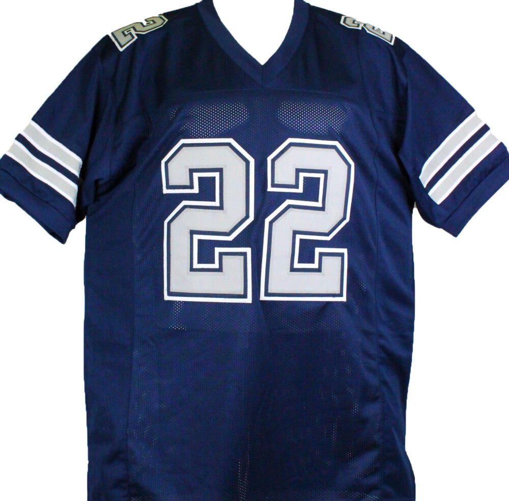 The Jersey Source Emmitt Smith Autographed Blue College Style Jersey-Beckett W Hologram *Black