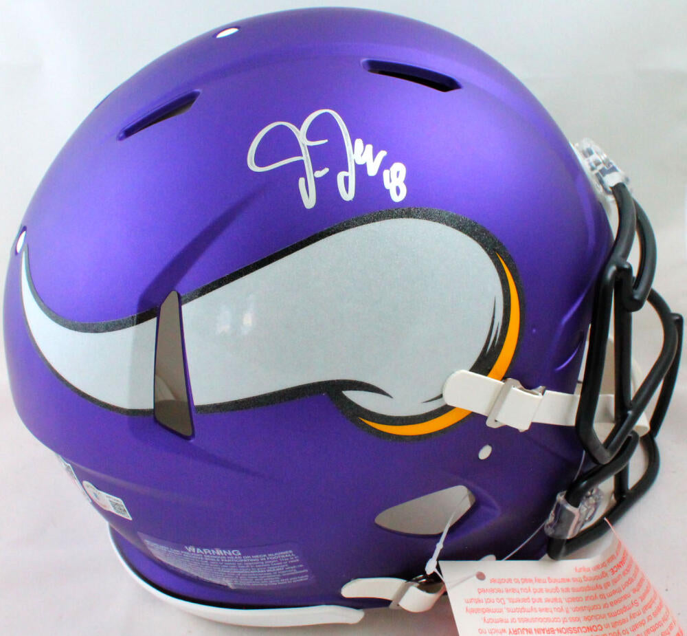 : Vikings Cris Carter Signed Purple Full Size Rep Helmet