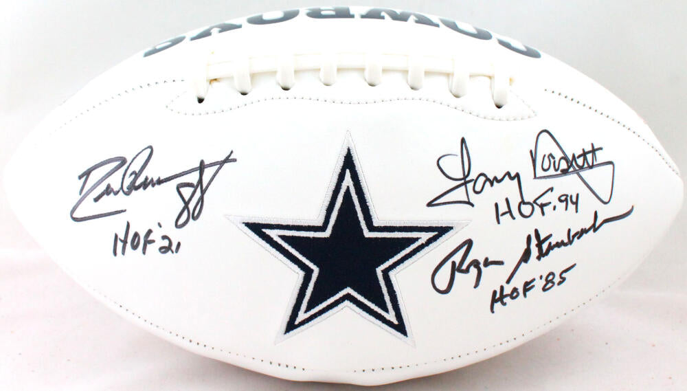 : Roger Staubach/Drew Pearson/Tony Dorsett Autographed NFL  Authentic Wilson Duke Football W/HOF- JSA W Auth : Arte Coleccionable y  Bellas Artes