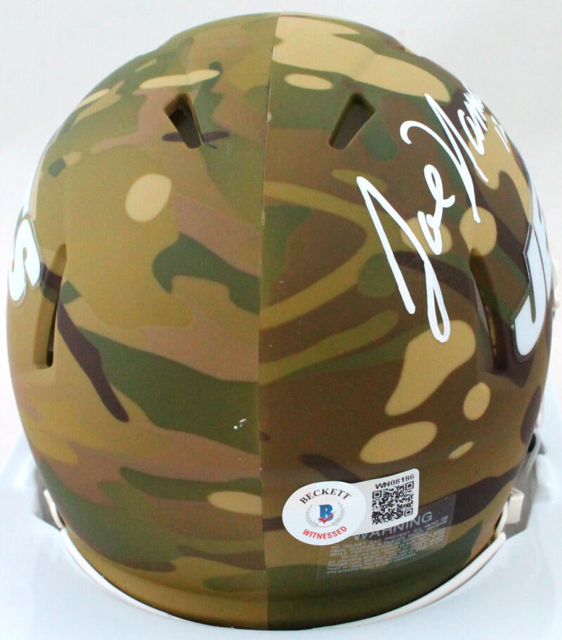 Joe Namath Signed NY Jets F/S Camo Speed Authentic Helmet- JSA W