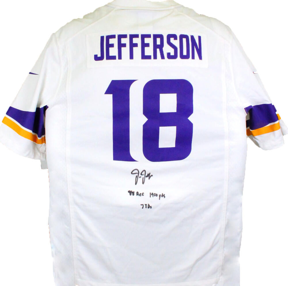 Justin Jefferson Signed White Nike Authentic Jersey w/ Insc - Beckett – The  Jersey Source