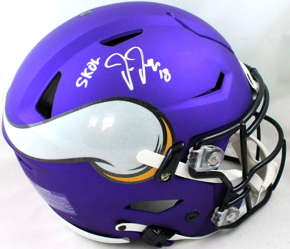 Justin Jefferson Signed Minnesota Vikings FLASH Riddell ProLine Full Size  Authentic Speed Helmet - Schwartz Authenticated