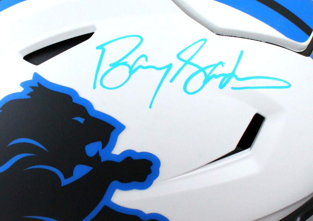 Barry Sanders Autographed Detroit Lions Lunar Eclipse Mini Football Helmet  - JSA