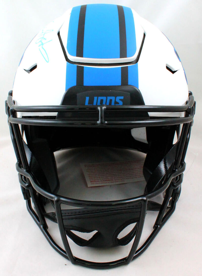 Barry Sanders Autographed Detroit Lions Full Size Replica Eclipse Helmet -  Detroit City Sports