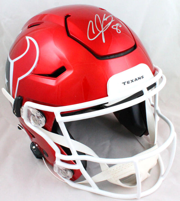 Andre Johnson Autographed Houston Texans F/S Flash SpeedFlex Authentic Helmet - JSA W Auth *Silver