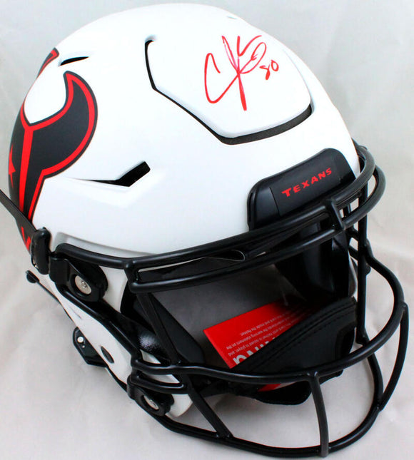 Andre Johnson Autographed Houston Texans F/S Lunar SpeedFlex Authentic Helmet-JSA W  *Red