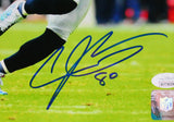 Andre Johnson Signed Houston Texans 8x10 Blue JSY Photo-JSA W Auth *Blue