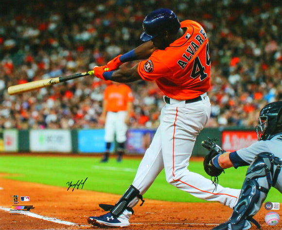 Yordan Alvarez Signed Houston Astros 16x20 Batting Orange Jsy Photo-BeckettW Hologram *Black