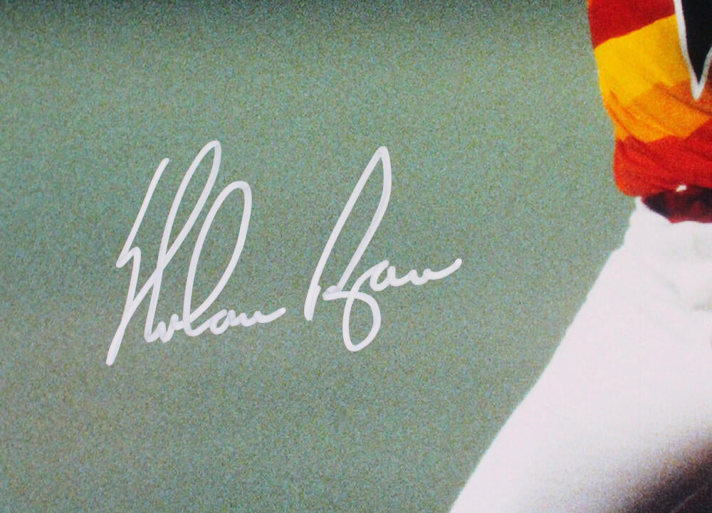 The Jersey Source Autographs Nolan Ryan Autographed Astros 16x20 HM Pitching Vertical Rainbow Jersey-AIV Holo